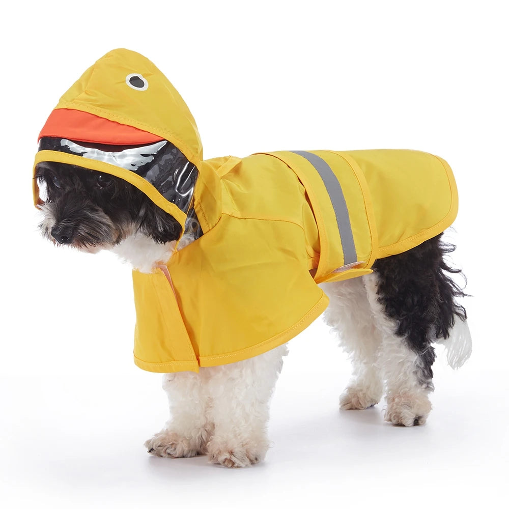 Pet Raincoat Cartoon Pattern Reflective