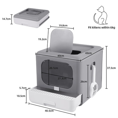 Cat Litter Box with Scoop and Sifting Tray