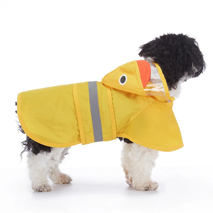 Pet Raincoat Cartoon Pattern Reflective
