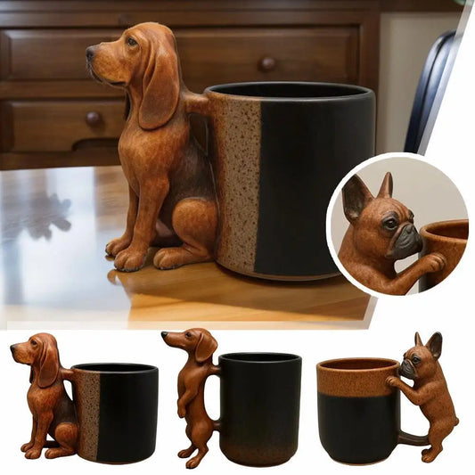 Cute Dog Handle Ceramic Mug