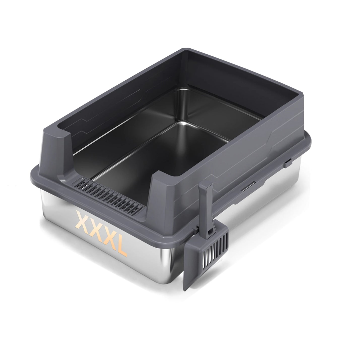XXXL Stainless Steel Litter Box - Extra Large 28" L x 20" W