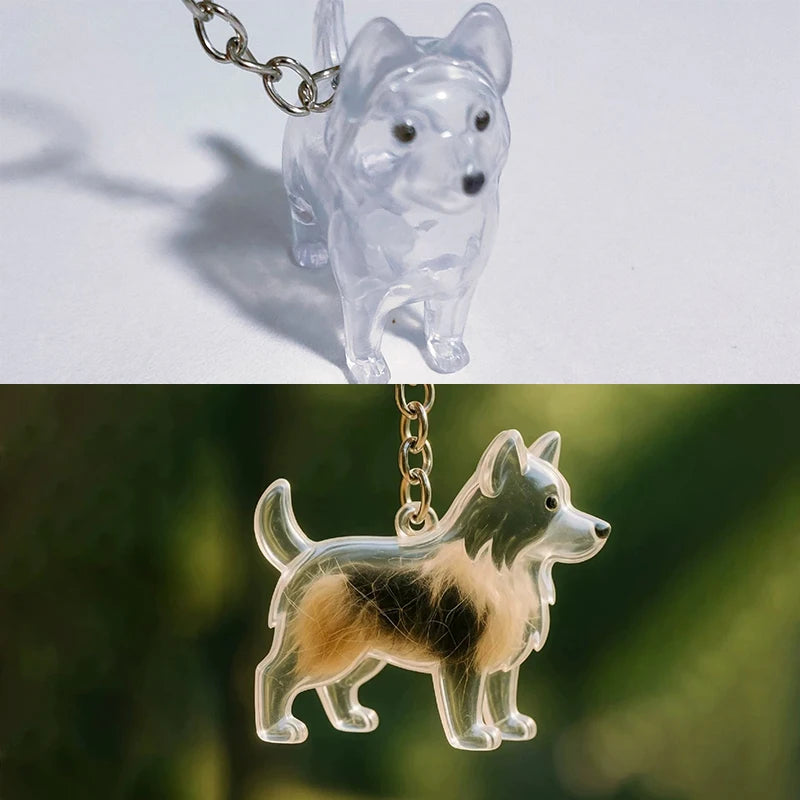 Pet Hair Memorial Pendant Keychain