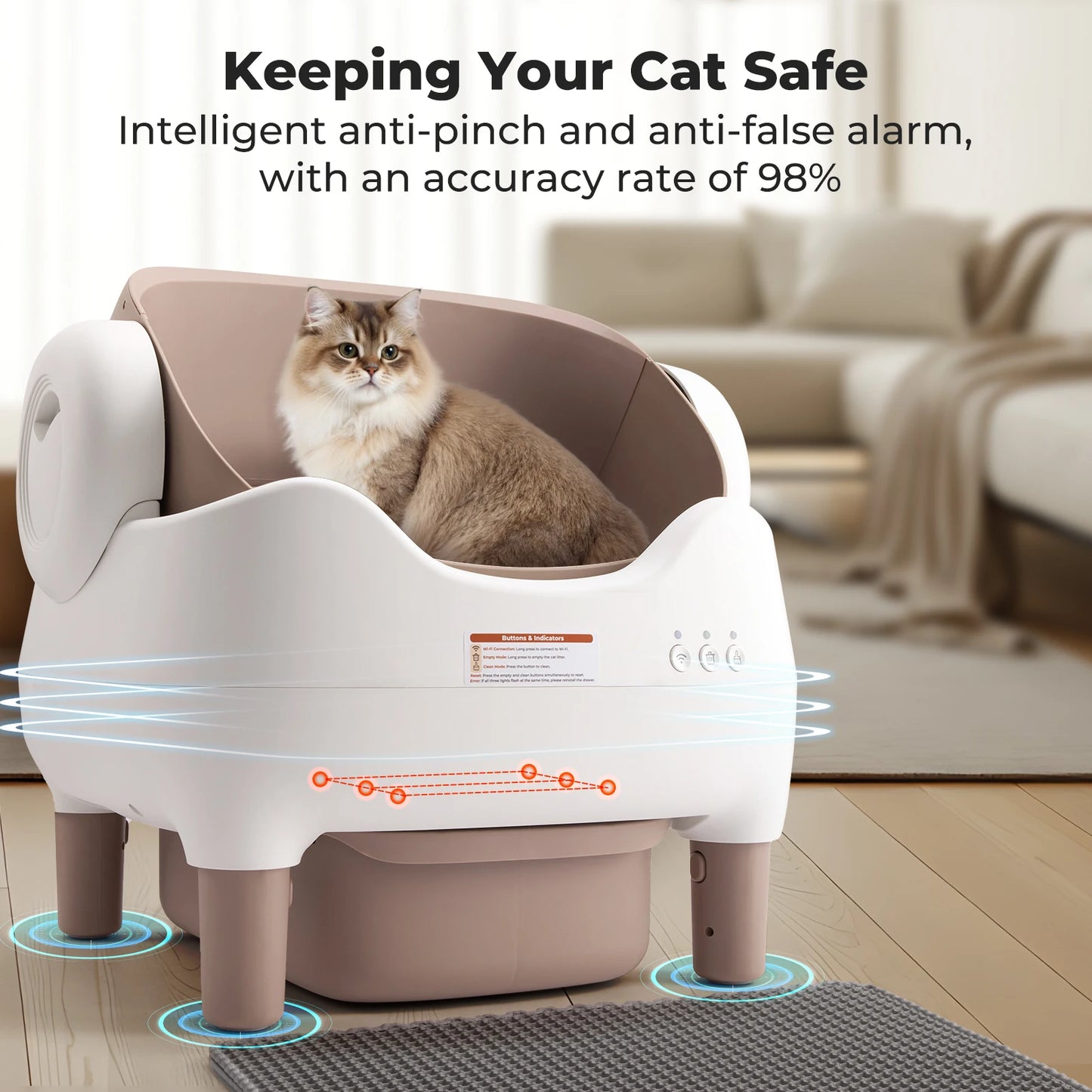 Self-Cleaning Litter Box, Automatic Cat Litter Box with App Control