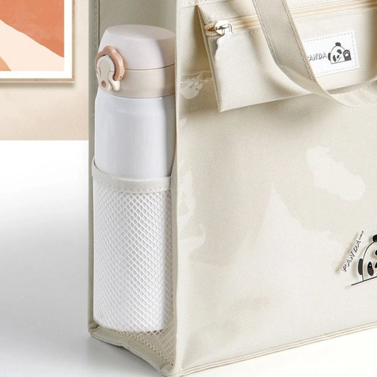 Panda Dog Cartoon Tote Bag Transparent Multiple Pockets Stud