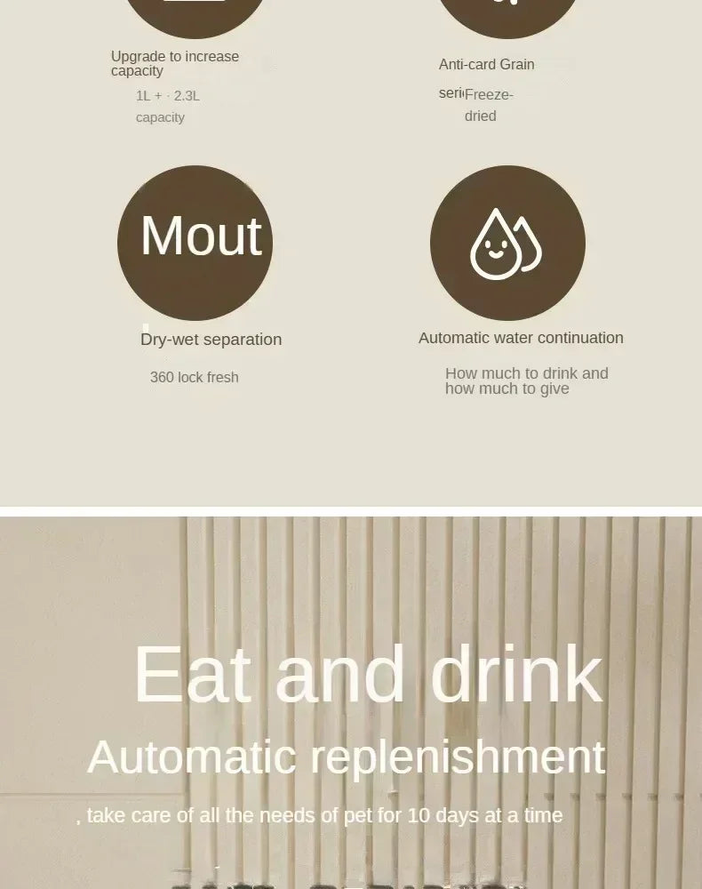 Automatic Dog/Cat Feeder With Water Fountain