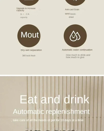 Automatic Dog/Cat Feeder With Water Fountain