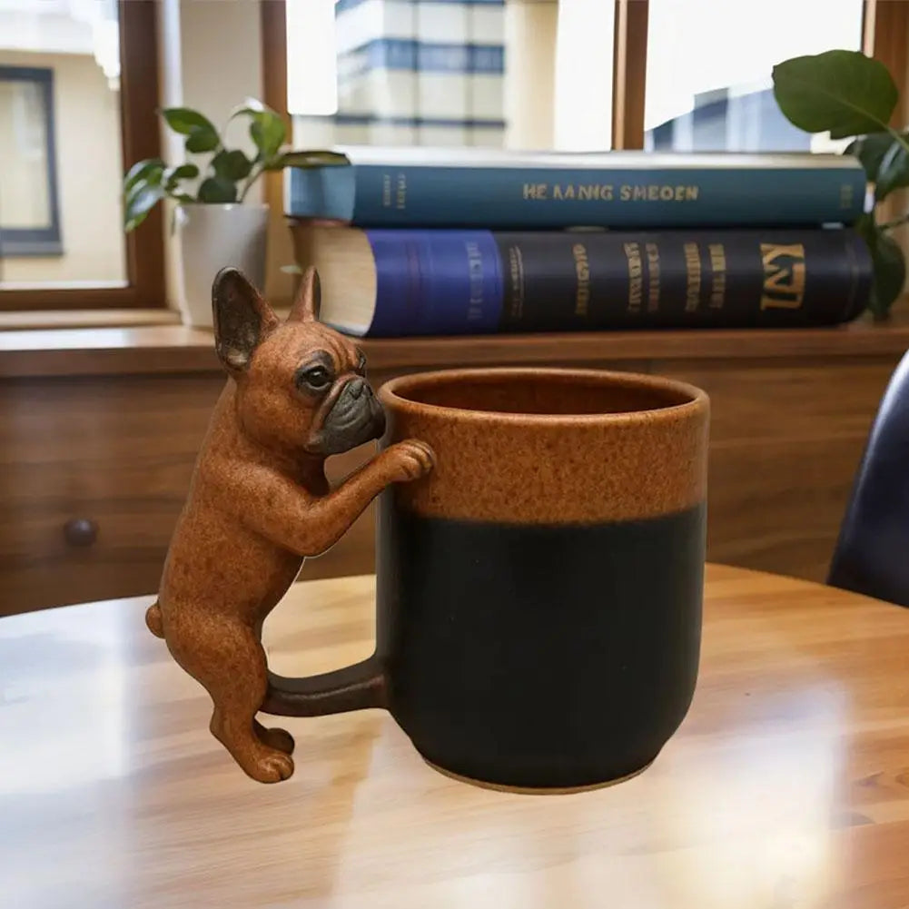 Cute Dog Handle Ceramic Mug