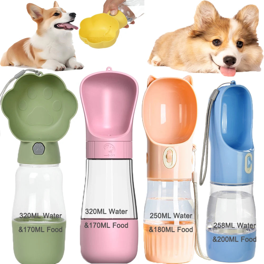 2‑in‑1 Portable Dog Water Bottle