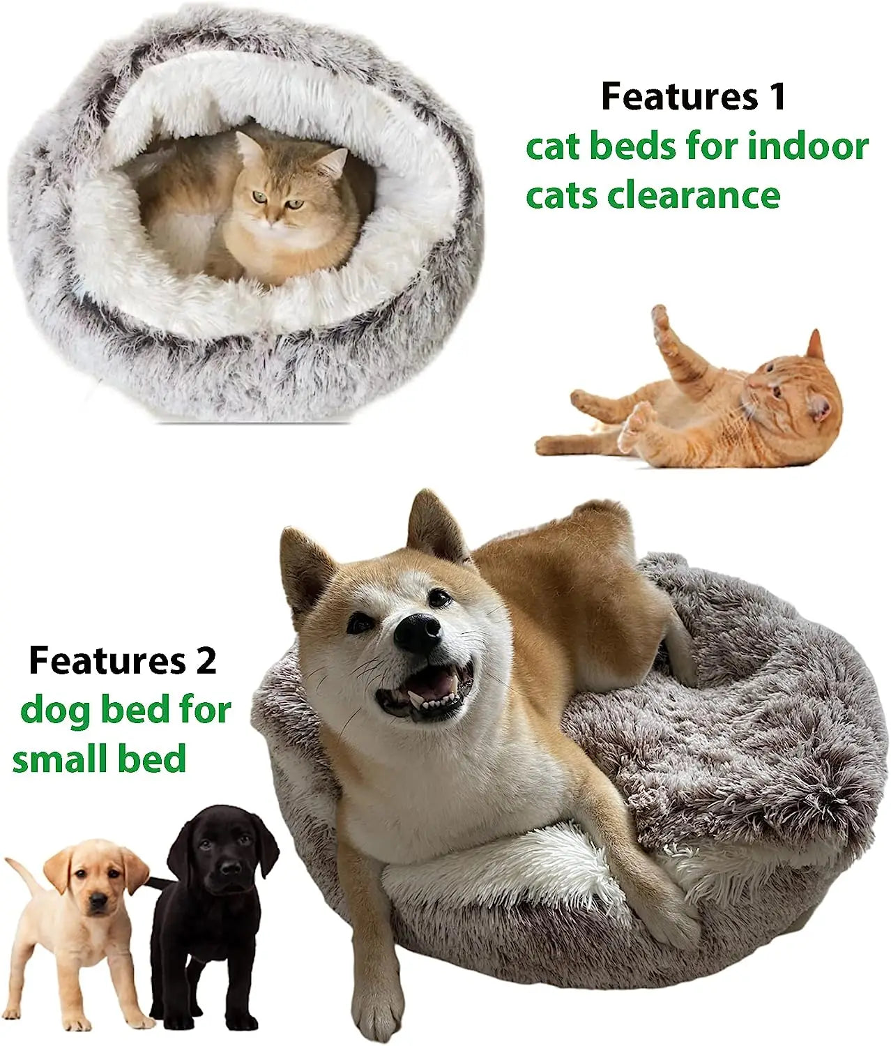 Plush Round Cat Bed