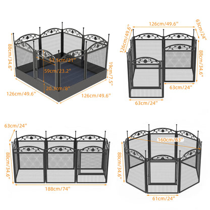 8 Panels DIY Heavy Duty Dog Playpen - outdoor