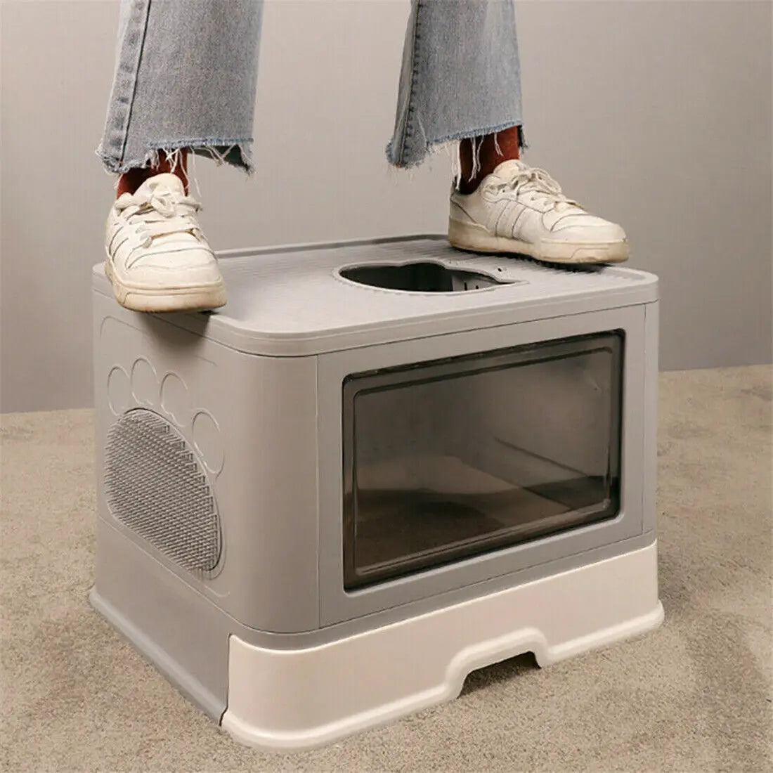 Foldable Cat Litter Box - Front Entry & Top Exit