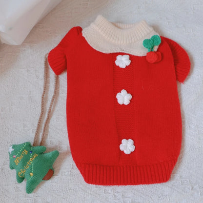 Pet Christmas Sweater Princess Skirt
