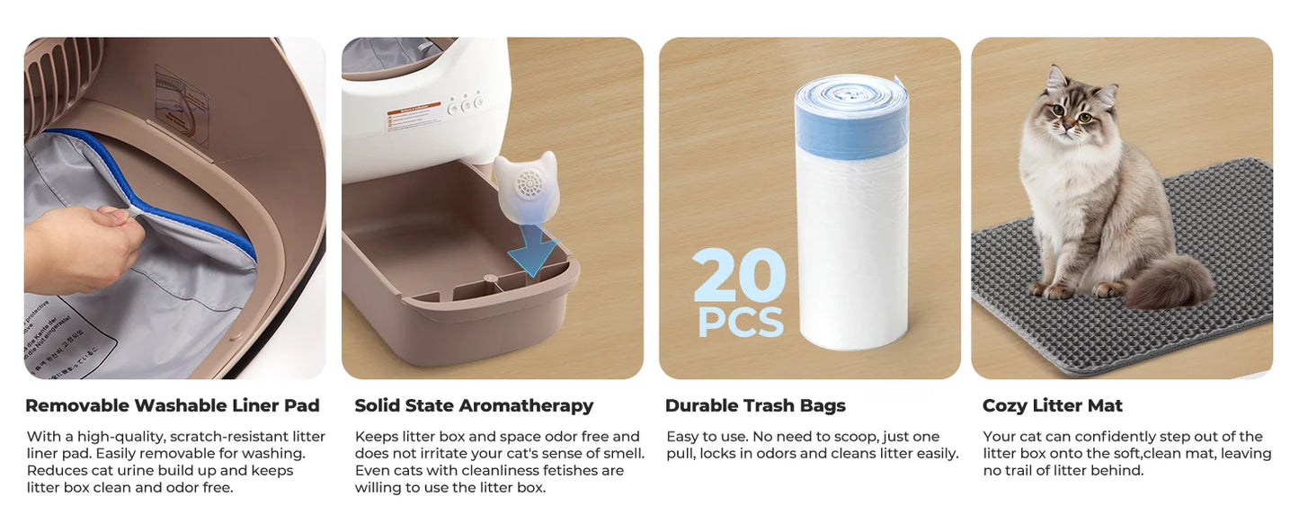 Self-Cleaning Litter Box, Automatic Cat Litter Box with App Control