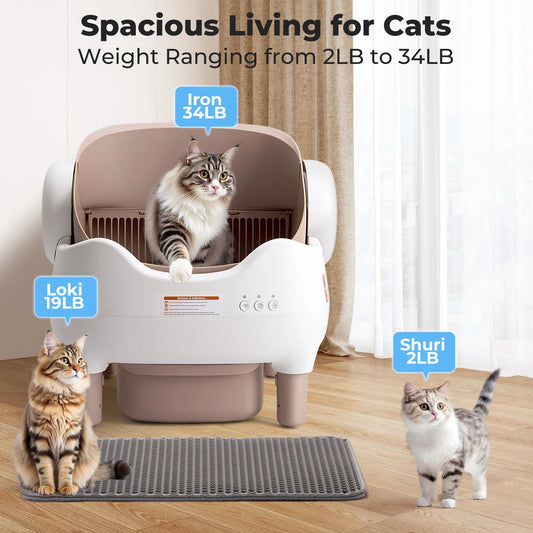 Self-Cleaning Litter Box, Automatic Cat Litter Box with App Control