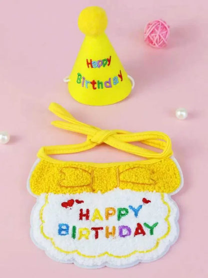 Cat Dog Birthday Bib And