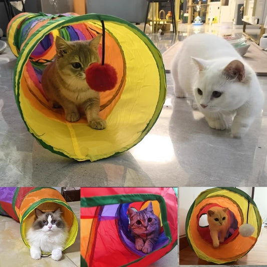 cat play tunnel interactive toy,hide and seek tunnel, portab