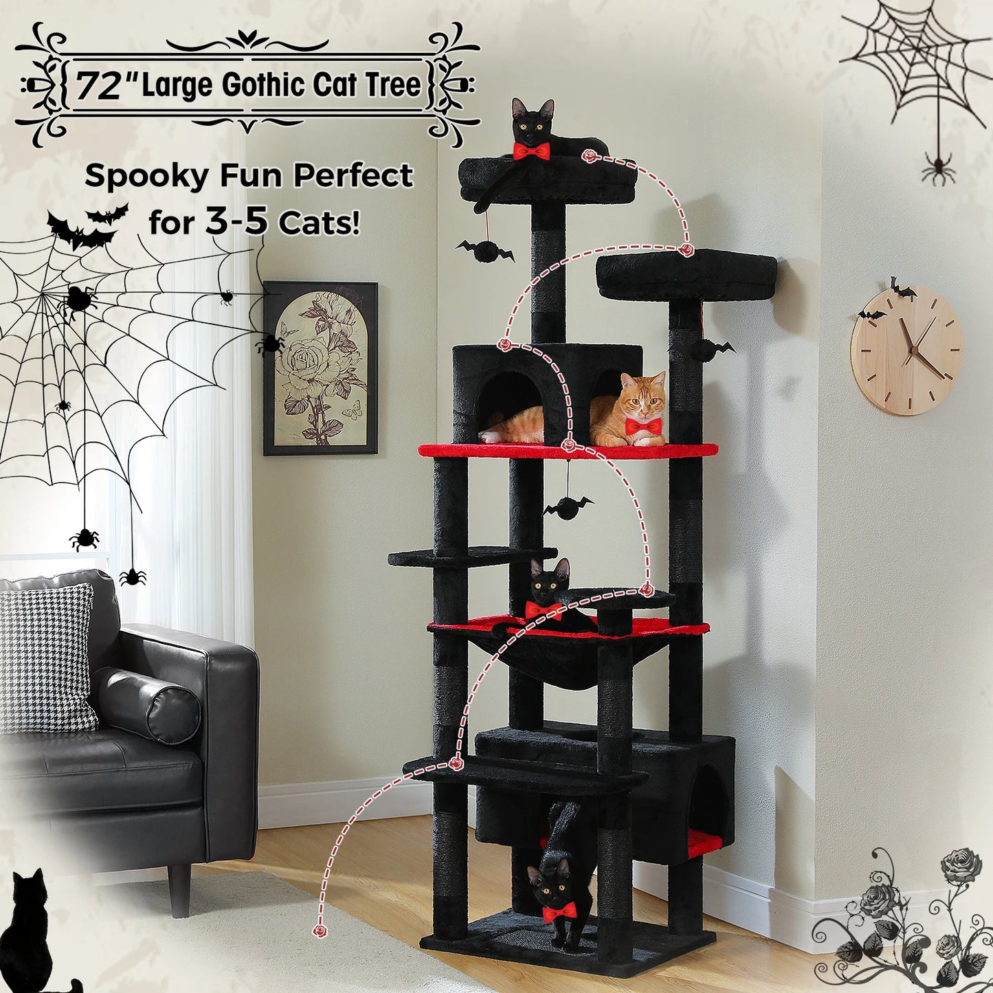 Large Cat Tree with Sisal-Covered Scratching Posts