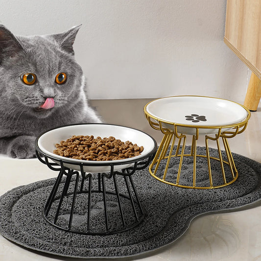 Double Cat Bowl with Stand