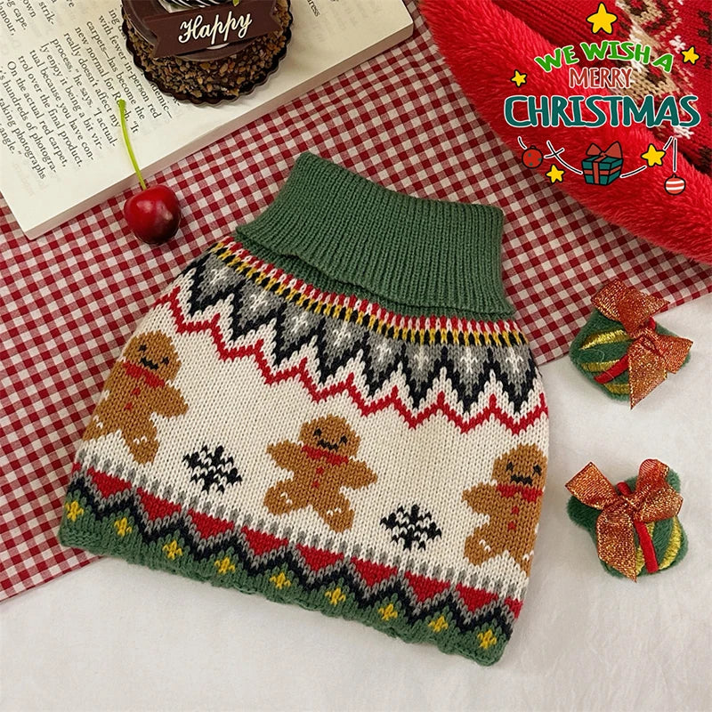Dog Winter Clothes Pet Christmas Red Sweaters Sleeveless Gin