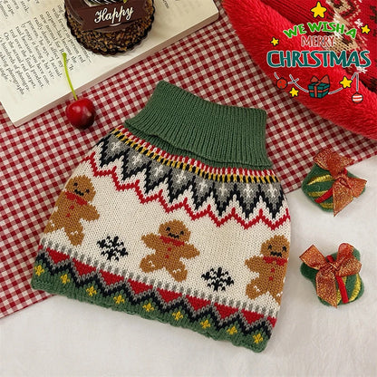 Dog Winter Clothes Pet Christmas Red Sweaters Sleeveless Gin