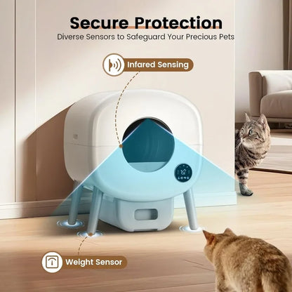 Extra Large Automatic Litter Box Self Cleaning for Multiple Cats