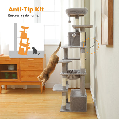 Large Cat Tree with Sisal-Covered Scratching Posts
