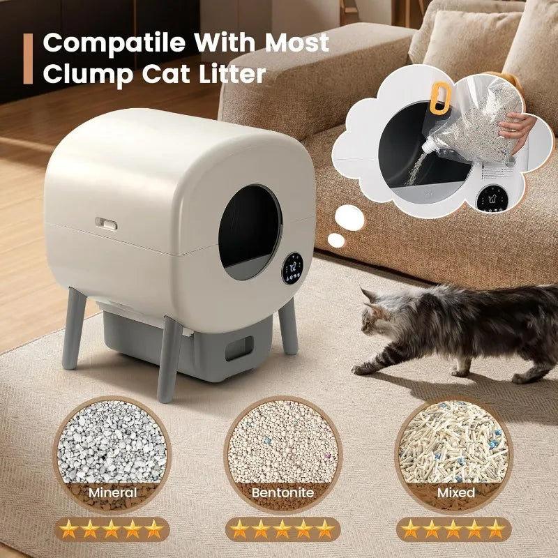 Extra Large Automatic Litter Box Self Cleaning for Multiple Cats