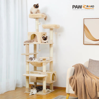 Large Cat Tree with Sisal-Covered Scratching Posts