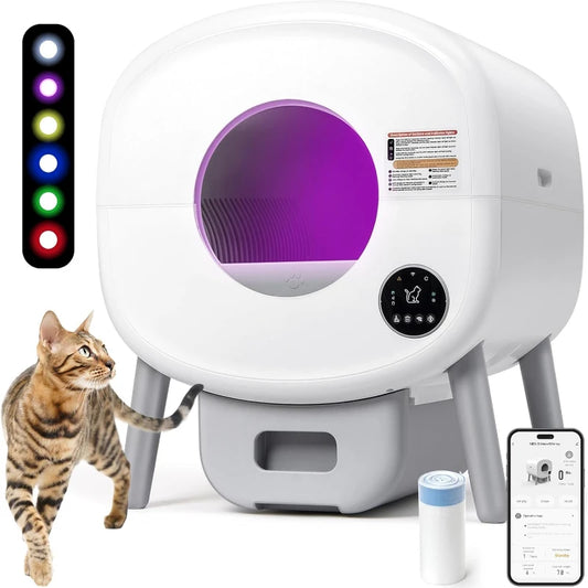 Extra Large Automatic Litter Box Self Cleaning for Multiple Cats