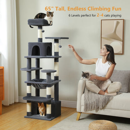 Large Cat Tree with Sisal-Covered Scratching Posts