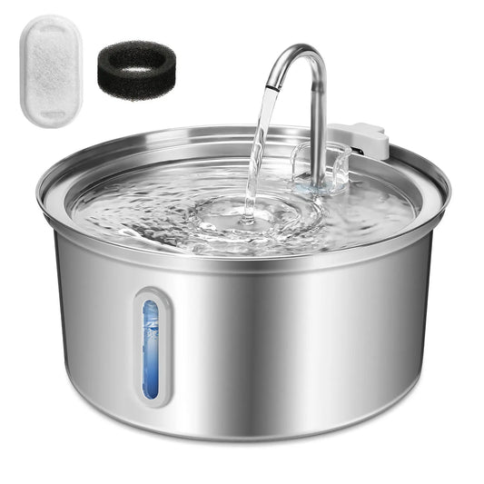 Stainless Cat Fountain—Quiet Flow, Easy Clean
