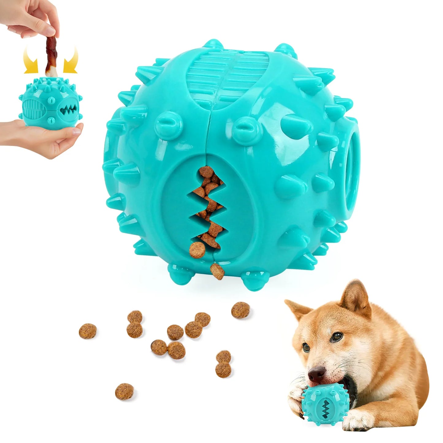 Dog Interactive Chew Treat Dispensing Ball - Self-Play, Bore