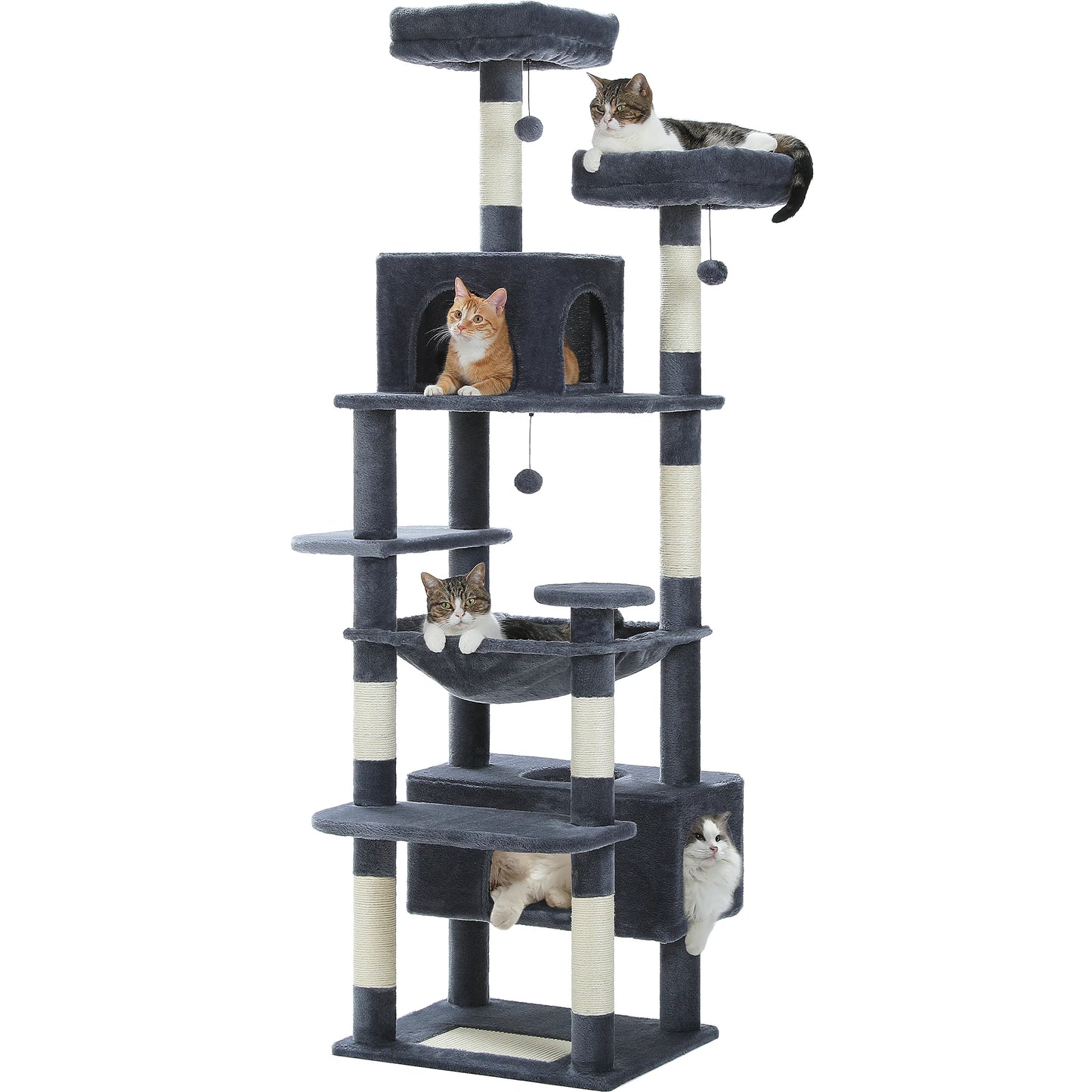 Large Cat Tree with Sisal-Covered Scratching Posts