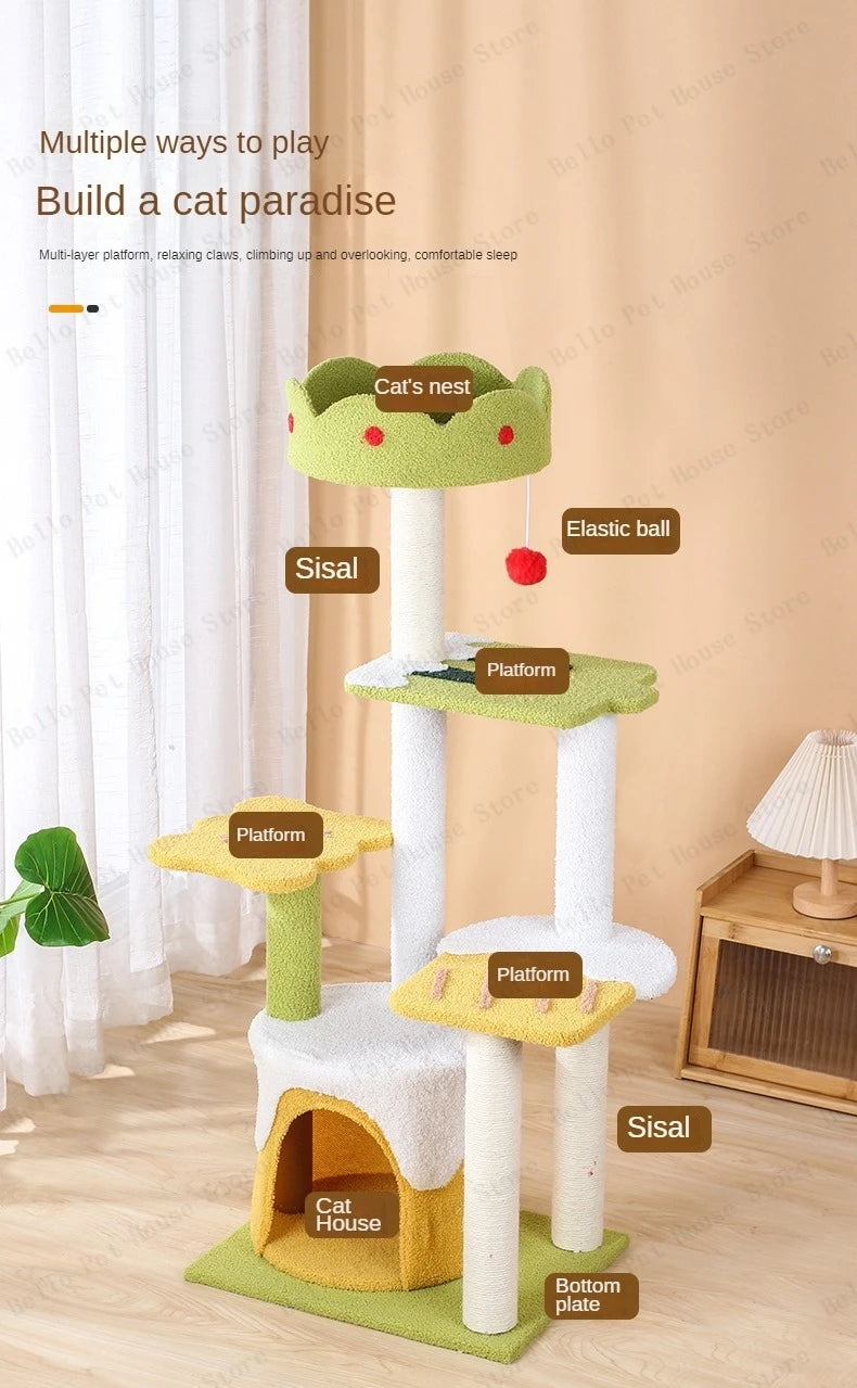 Ice-cream Style Cat Climbing Frame Three-layer Sisal Cat Scr