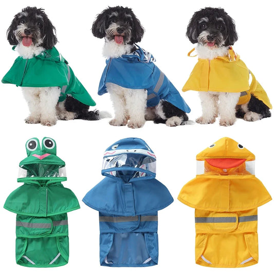 Pet Raincoat Cartoon Pattern Reflective