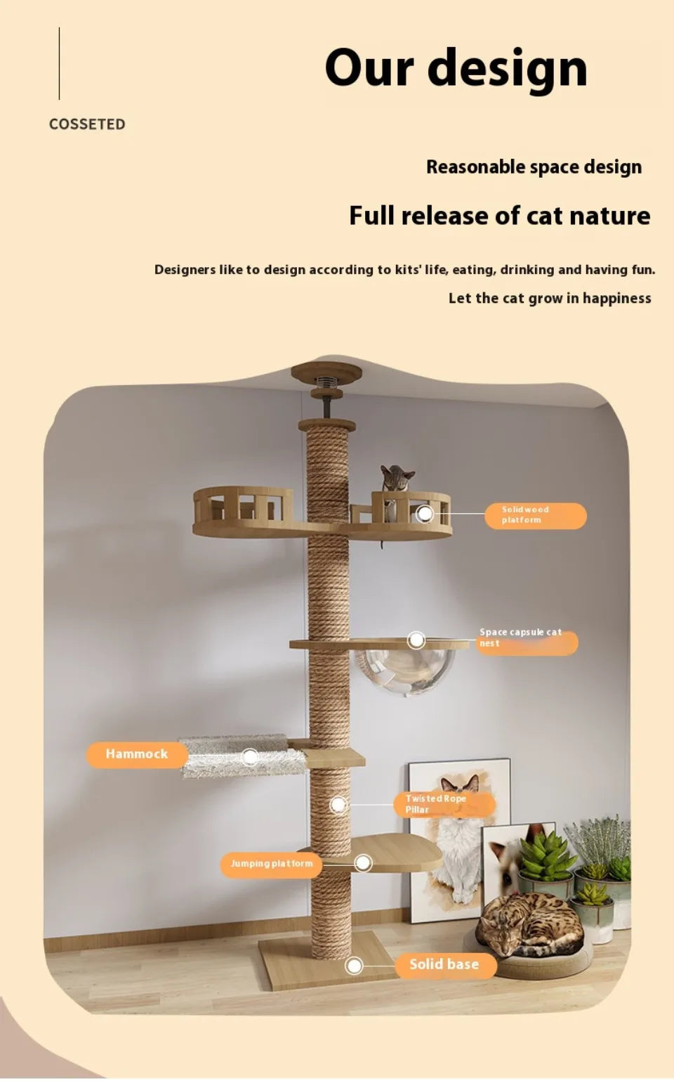 Cat Supplies Wooden Cats Tree