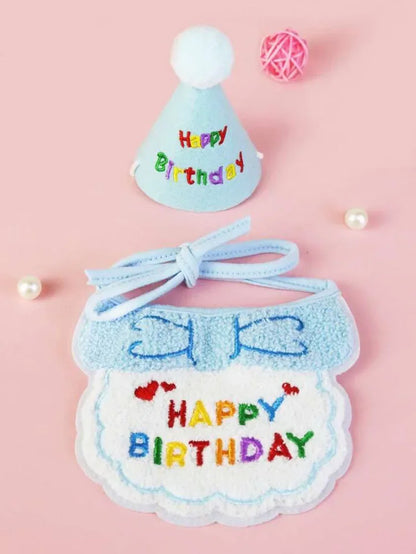 Cat Dog Birthday Bib And