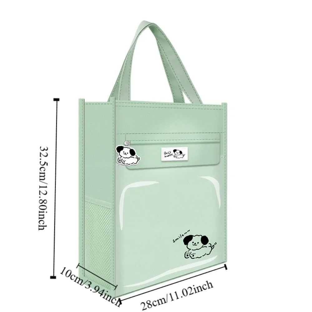 Panda Dog Cartoon Tote Bag Transparent Multiple Pockets Stud