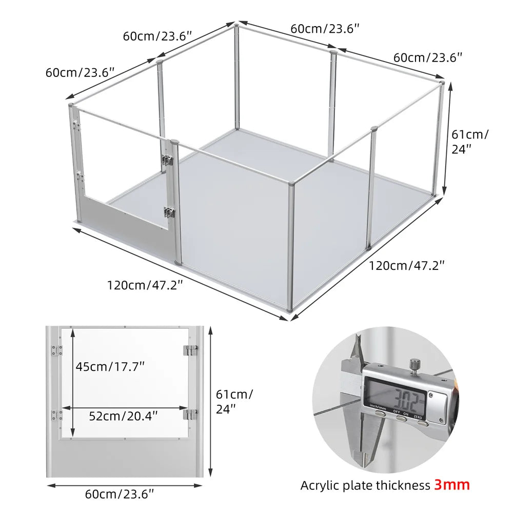 Extra Large Dog Playpen - Acrylic