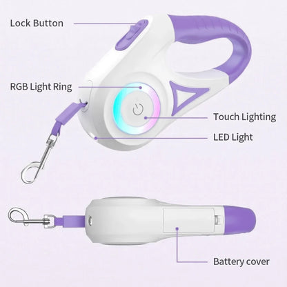 Retractable LED Leash for Small and Medium Dogs