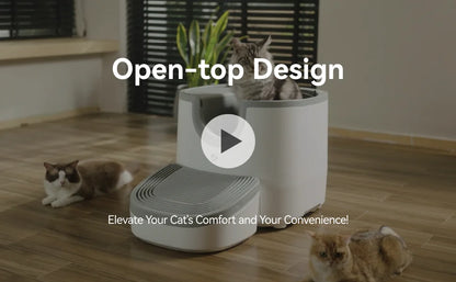 Self-Cleaning Cat Litter Box Open-Top Design with Advanced Safety Sensors