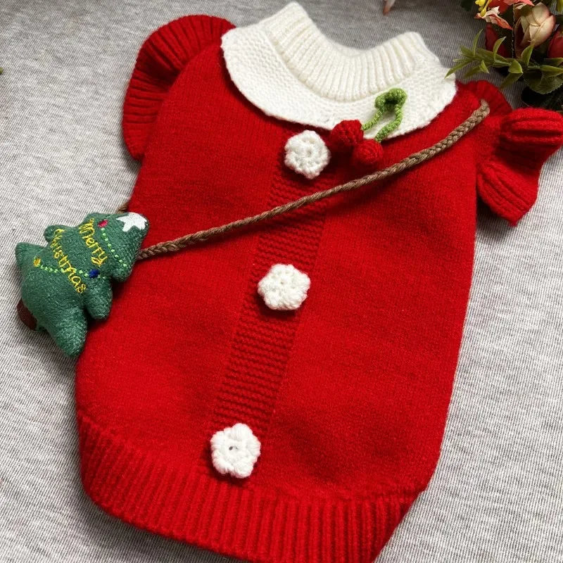 Pet Christmas Sweater Princess Skirt