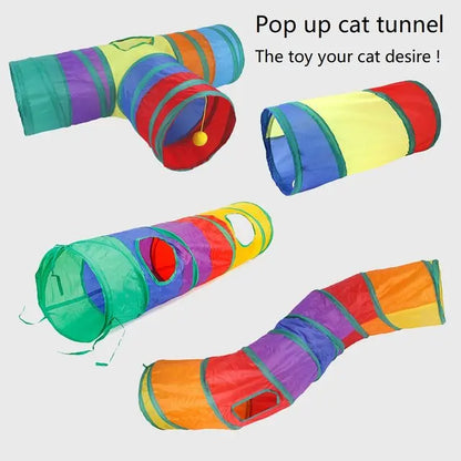 cat play tunnel interactive toy,hide and seek tunnel, portab
