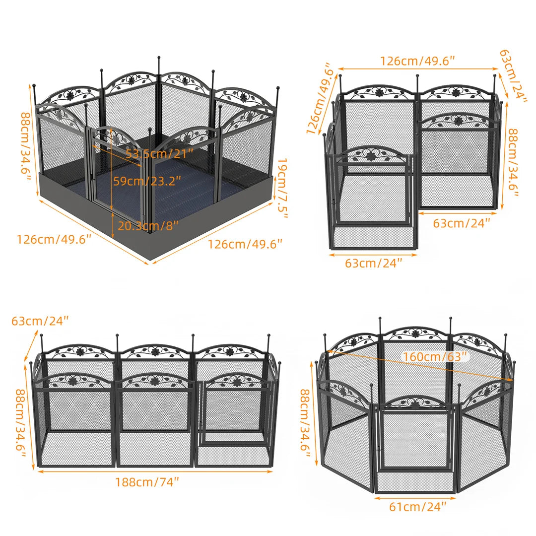 8 Panels DIY Heavy Duty Dog Playpen - outdoor