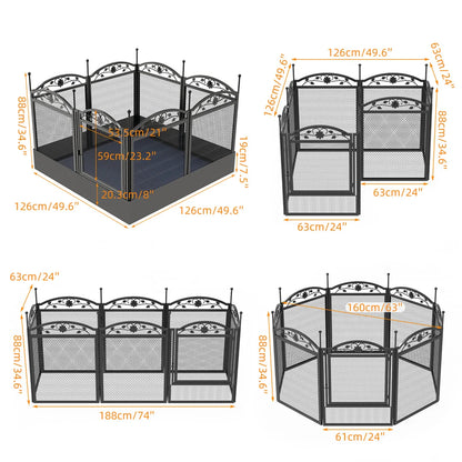 8 Panels DIY Heavy Duty Dog Playpen - outdoor