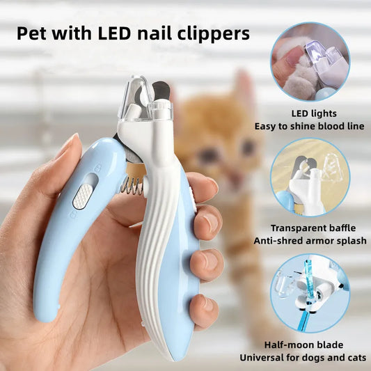 Pet nail clippers with LED light