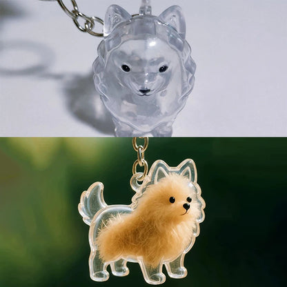 Pet Hair Memorial Pendant Keychain