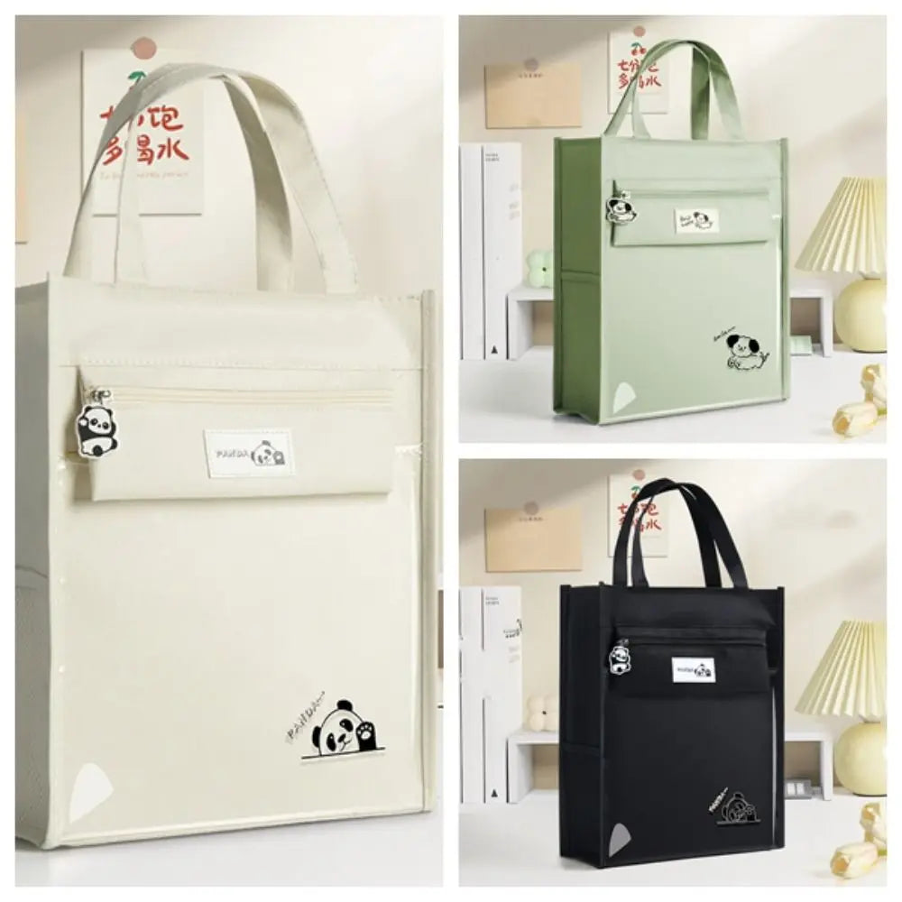 Panda Dog Cartoon Tote Bag Transparent Multiple Pockets Stud