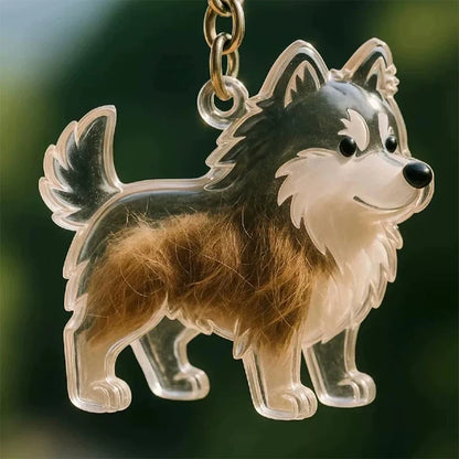 Pet Hair Memorial Pendant Keychain