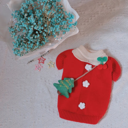 Pet Christmas Sweater Princess Skirt